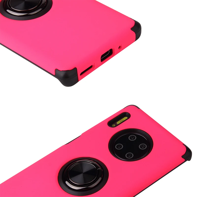 

2020 New Original Phone Case for Huawei Mate 30 Pro Soft TPU Hard PC Drop Resistant Camera Protection Aluminum Ring Bracket Hot