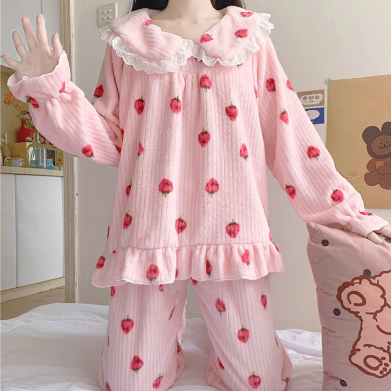 Осенне-зимняя женская Милая принцесса в стиле &quotЛолита&quot пижамный комплект для