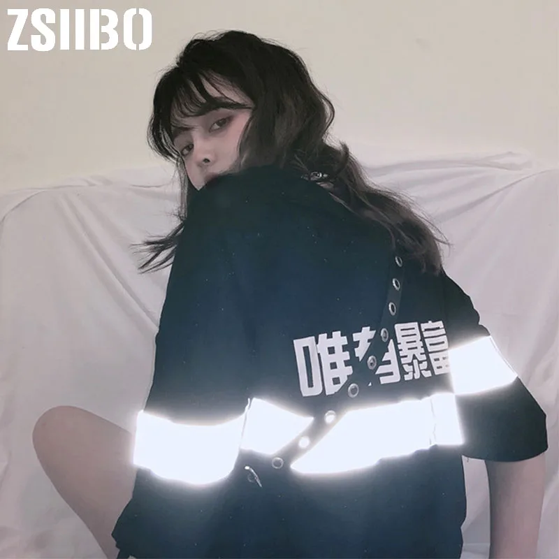 Женская летняя футболка в стиле Харадзюку свободная с короткими рукавами и