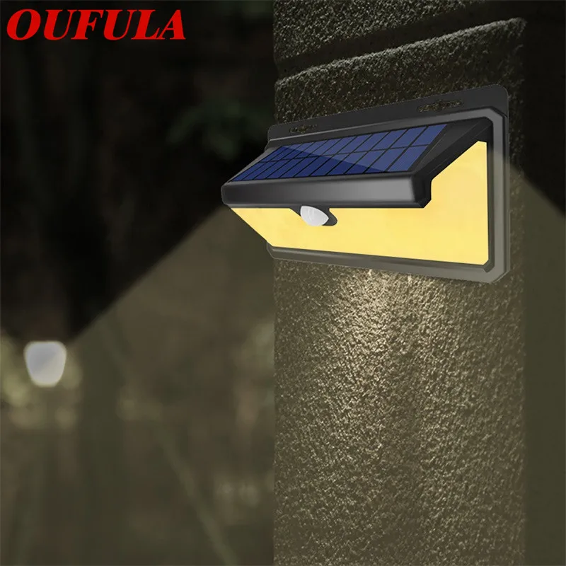 

Настенный светильник Hongcui с пламенем, Индукционная уличная лампа для сада, двора, трехстороннее освещение, уличная лампа IP65