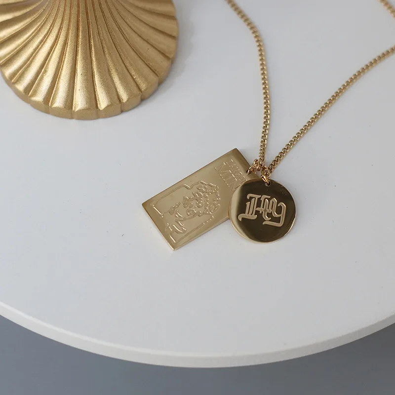 Женское богемное ожерелье с подвеской Amaiyllis буквами и квадратными картами |