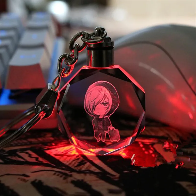 

Anime YURI ON ICE Keyring Yuri Plisetsky Crystal LED Light Pendant Keychain Key Chain Ring Toy Gift Collection LED Keychain Gift