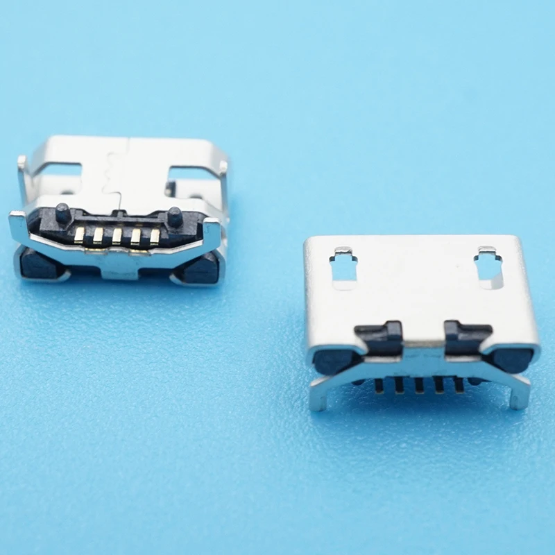 50 шт./лот Micro USB разъем для зарядки 5Pin большой бычий Рог плоский край без завивки