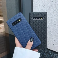 breathable mesh shockproof soft case for samsung s8 s9 s10 plus note8 9 10 leather tpu weaving bv grid silicone phone back cover