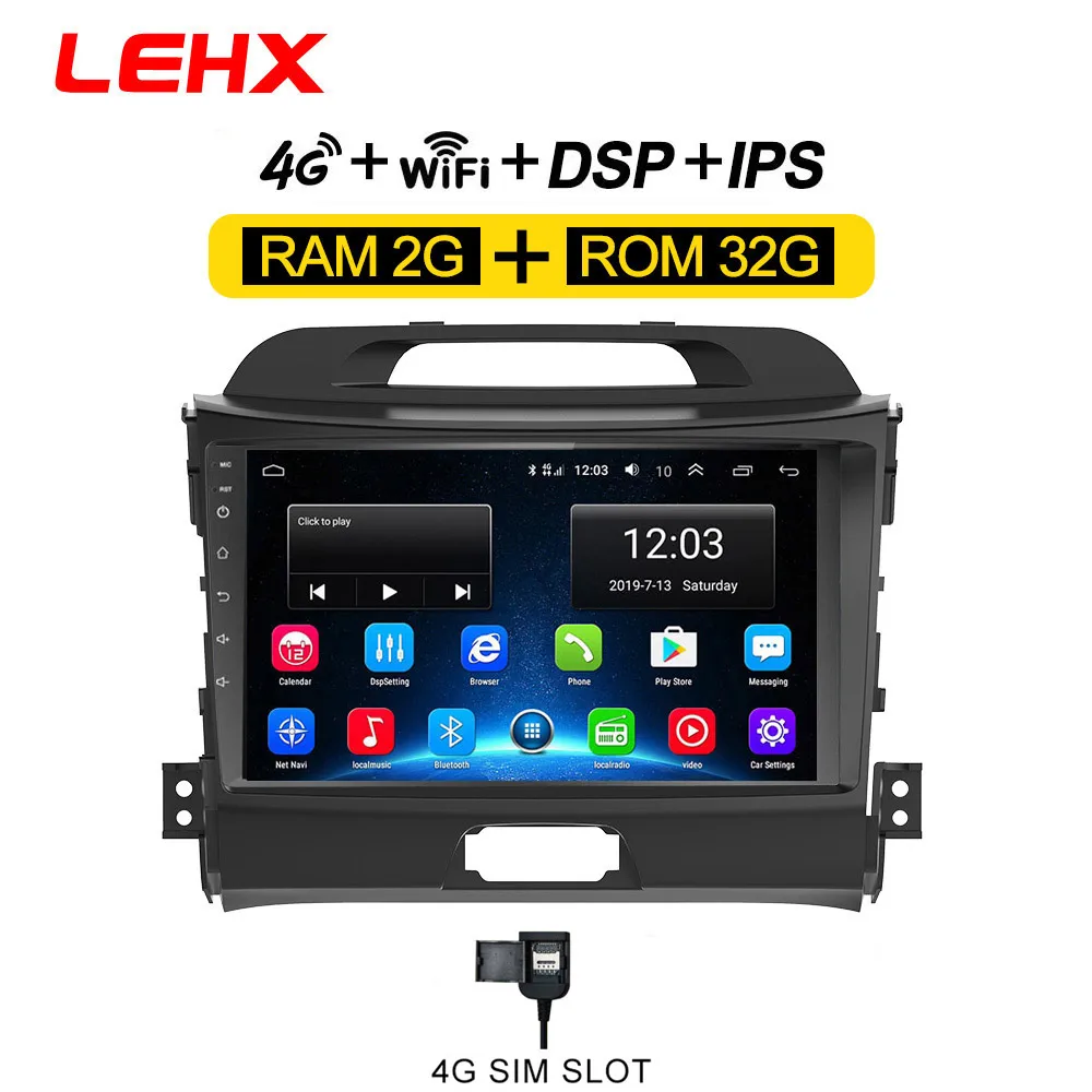 LE-KIA SP32-4G LEHX автомобильный Android 8,1 2 din Автомобильный мультимедийный плеер Автомобильный dvd для KIA sportage 2011 2012 2013 головное устройство gps навигация радио - Цвет: LE-KIA SP32-4G