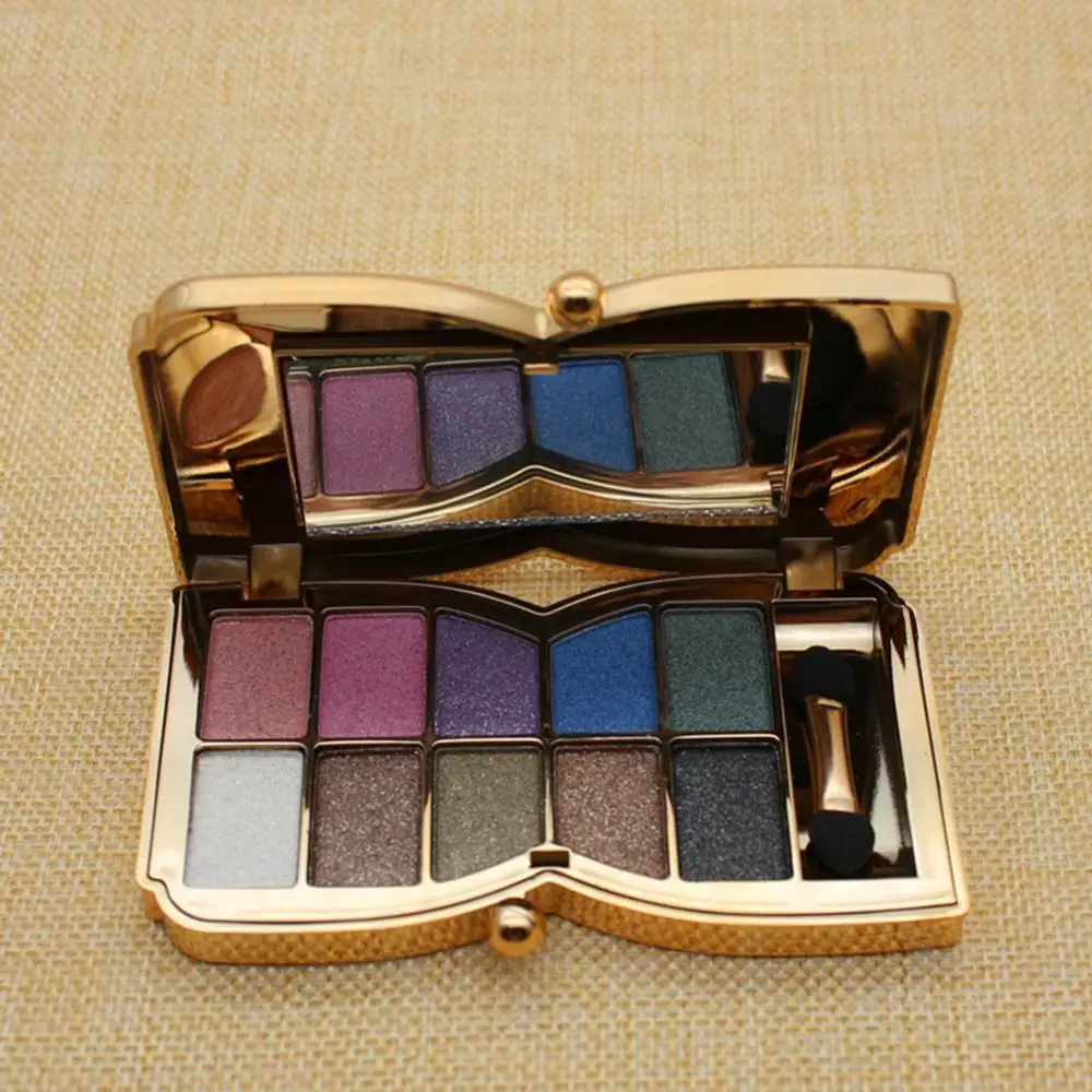 

10 Colors Brightening Eyeshadow Palette Smokey Shimmers Powder Smooth Makeup
