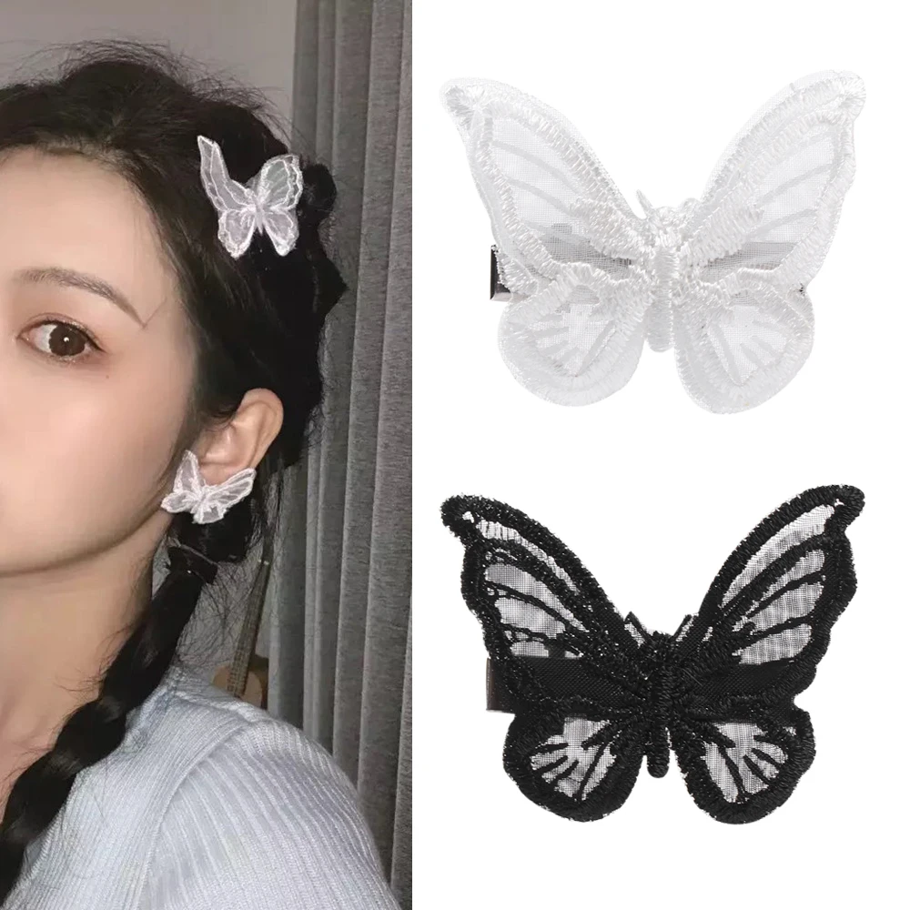 

Женская кружевная заколка для волос, с вышивкой и бантом