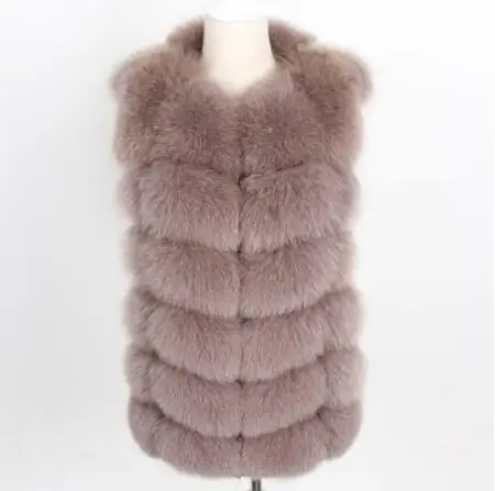 short vest 8 Женская мода осенний зимний стиль настоящая лисица пальто жилет тонкий круглый вырез зимний женский натуральный мех куртка пальто жилет - Цвет: short vest 8