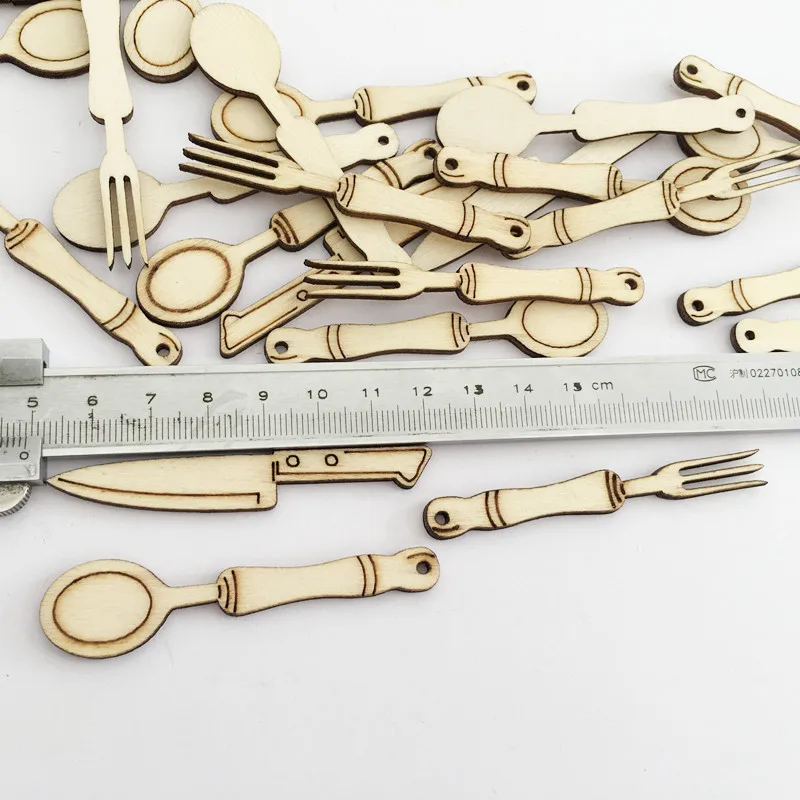 Ложка-вилка деревянная без отделки 10 шт.