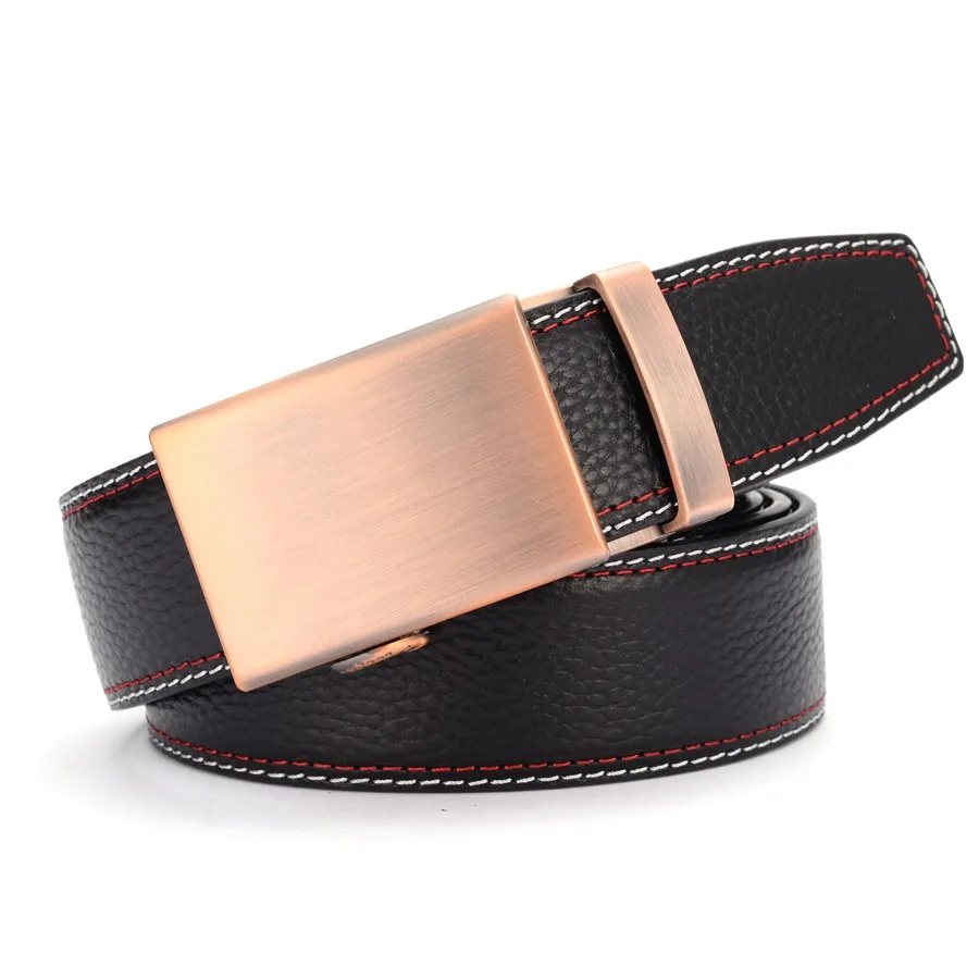 Men's Leather Ratchet Dress Casual Jeans Belt with Automatic Buckle Fashion Leather Belts for Men Width:36mm