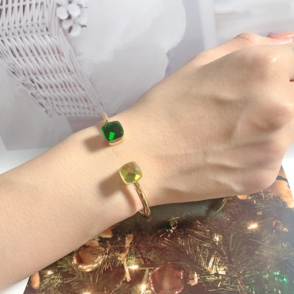 JSBAO в виде граненых стеклянных пакет для конфет Bracelets & Bangles золото Цвет