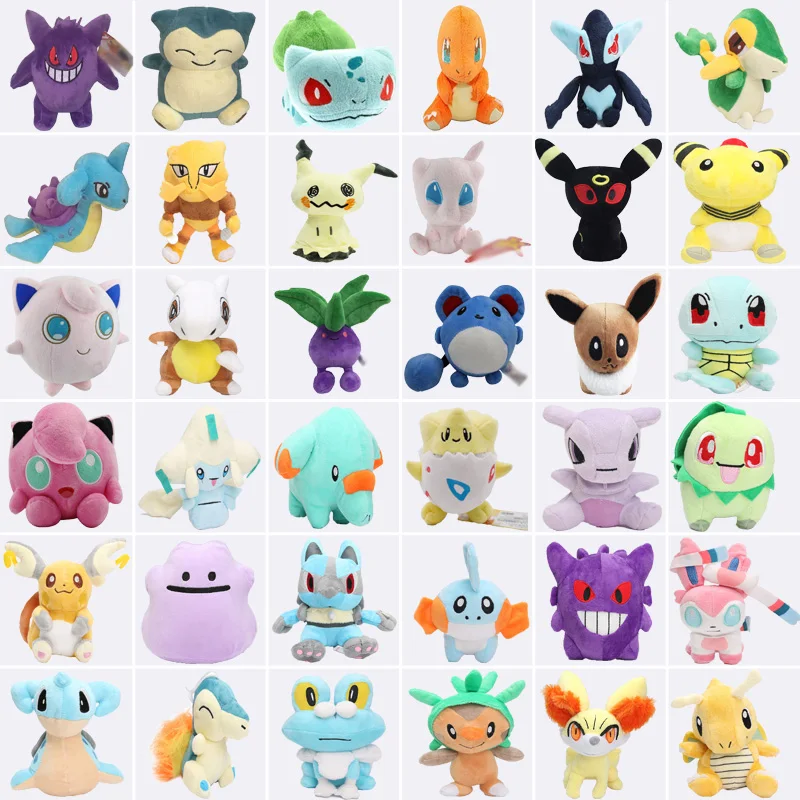 Мягкие плюшевые куклы Mimikyu Raichu Lapras Mew драгонит чармандер|Мягкие игрушки животные|
