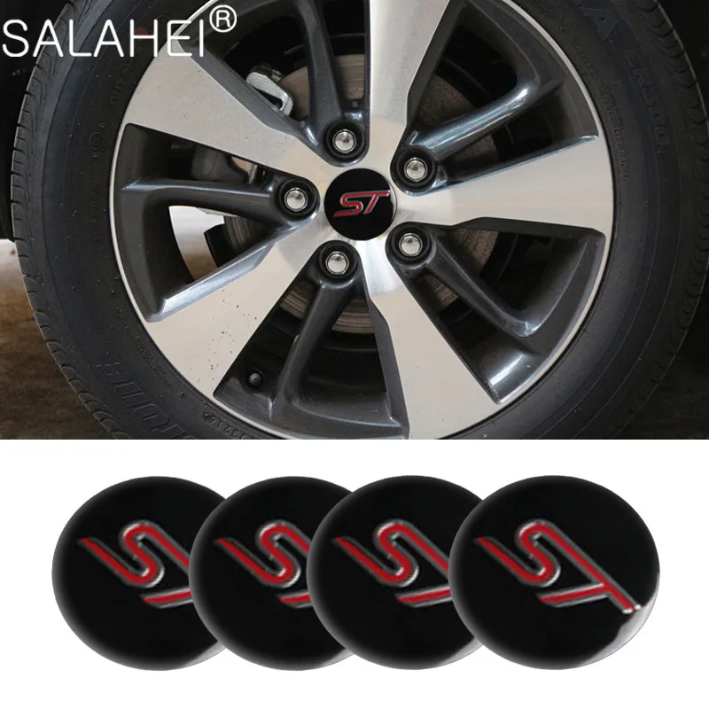 

4PC 56MM Car Wheel Center Hub Cap Logo Car Sticker Car Badge Cover Emblem For Ford Focus ST 2 3 4 MK2 MK3 Fiesta Mondeo Escape