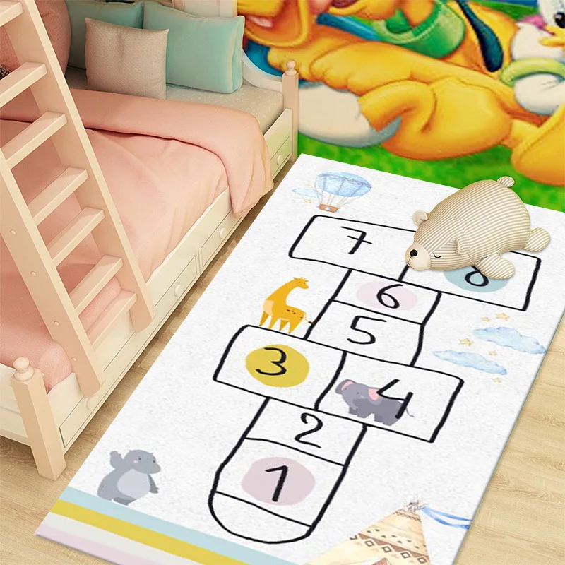 

Hopscotch Floor Mats Cartoon Carpets for Living Room Children's Bedroom Bedside Table Room Carpets Soft Carpets For Home Decor