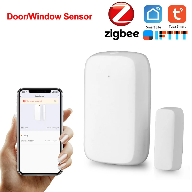 Беспроводной датчик окон и дверей Tuya Zigbee сенсор с дистанционным управлением для
