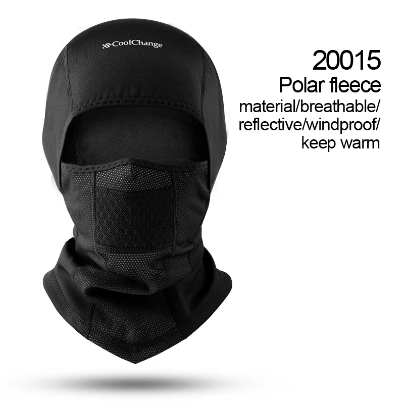 20015 CoolChange велосипедная маска для лица, Зимняя Теплая Флисовая Лыжная маска для велосипеда, маска для лица, щит сноуборд, шапка, холодный головной убор, велосипедная маска, шарф - Цвет: 20015