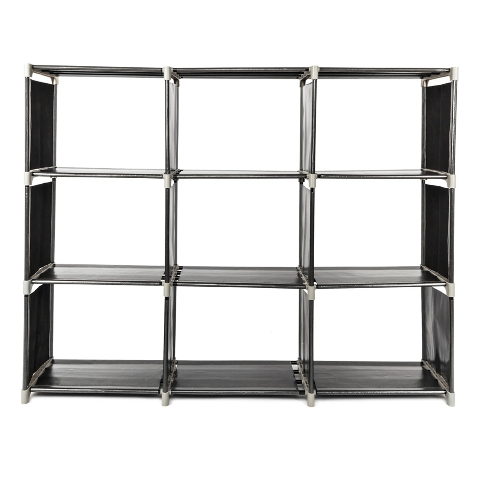 

【USA READY STOCK】Multifunctional Assembled 3 Tiers 9 Compartments Storage Shelf Black