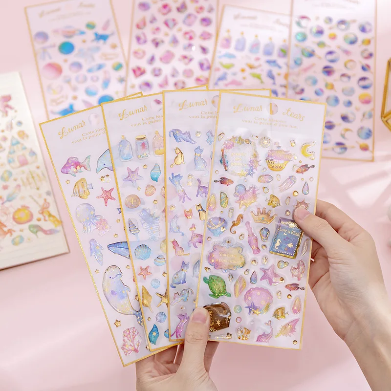 

Korea Ins Magic Planet Crystal Epoxy Sticker Transparent Three-dimensional Handbook Diary Decoration Sticker Student DIY Sticker