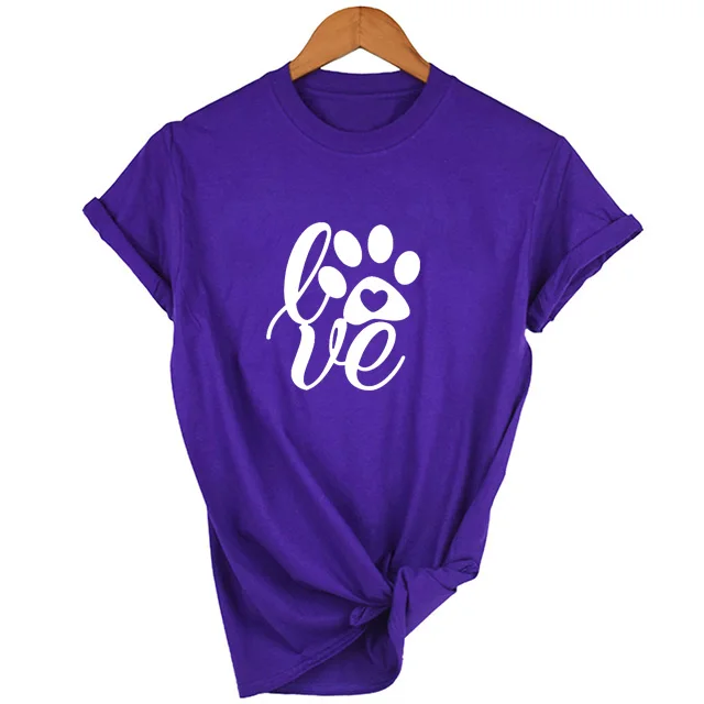 Love Paw T-Shirt Tee Women Funny Graphic Tshirt Tumblr Aesthetic Clothes Camisetas Art Girls Tees T Shirts Street Style | Женская одежда
