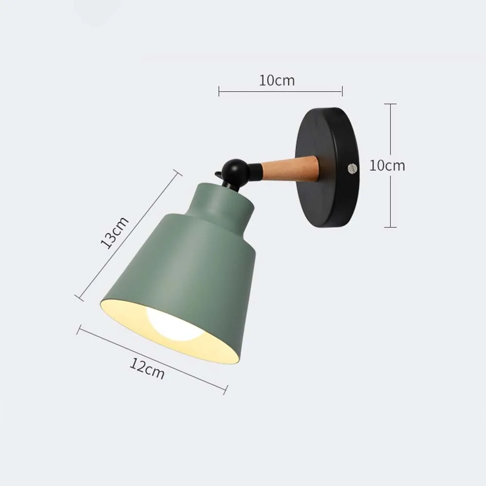 

Modern Minimalist Wall Lamp Bedside Wall Lamp Restaurant Kitchen Wooden Wall Lamp Nordic Macaron 6 Color E27 Directional