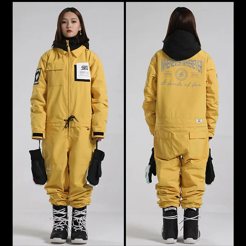 Лыжный комбинезон для мужчин и женщин лыжный костюм зимний уличный теплый