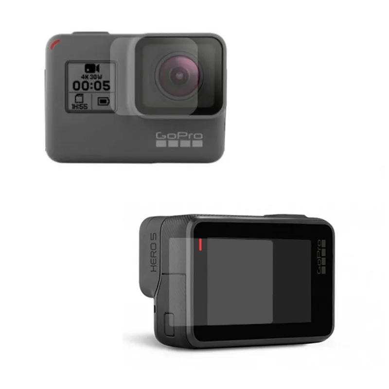 

New Tempered Glass Protector Cover Case For Go Pro Gopro Hero 5 6 7 Hero5 Hero6 Hero7 Camera Lens Cap LCD Screen Protective Film