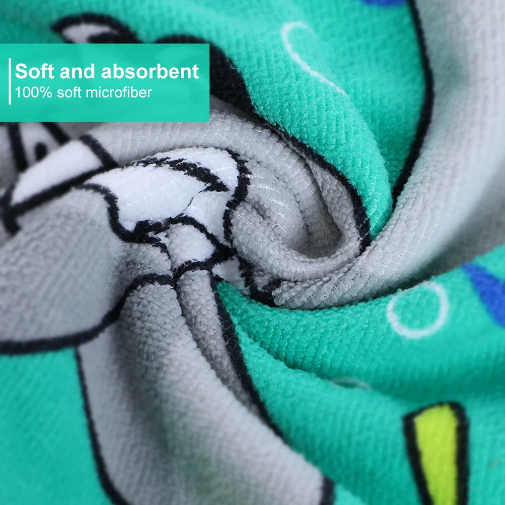 Детское пляжное банное полотенце с капюшоном для малышей мультяшное мягкое