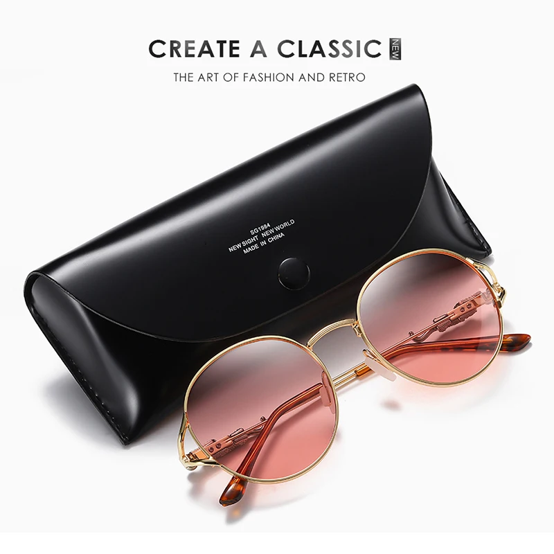 Женские поляризационные солнцезащитные очки круглые градиентные винтажные