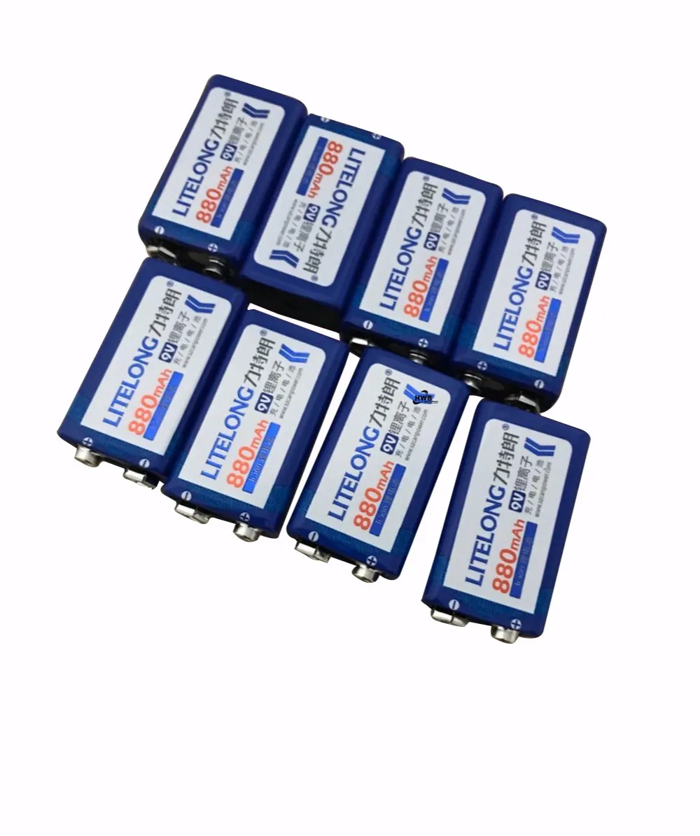 8psc 9 v супер большой 880mAh литий-ионная аккумуляторная батарея вольт гарантия