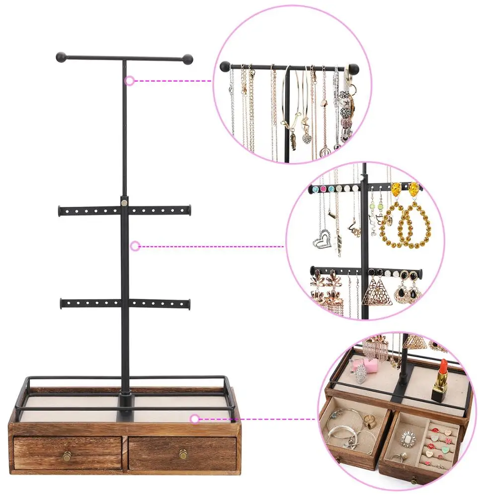 Чехол для ювелирных изделий ящик хранения лака ногтей губной помады настольный