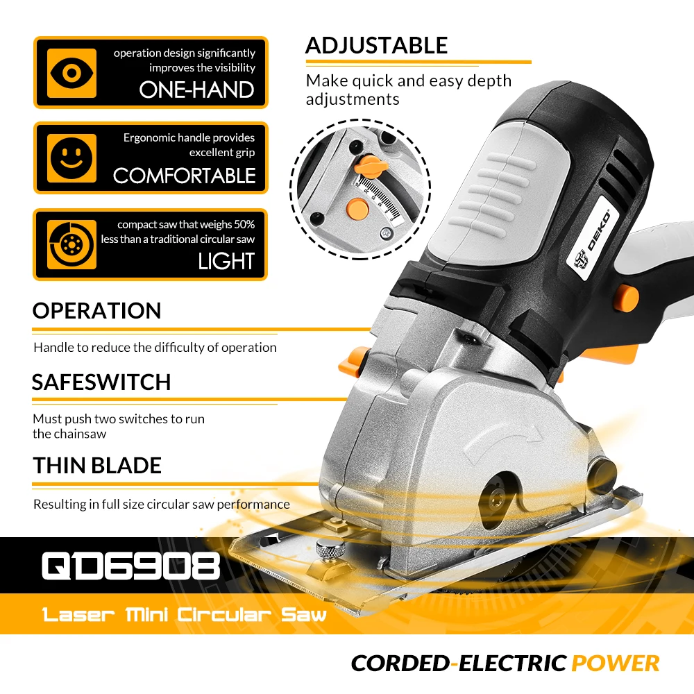 Мини циркулярная пила DEKO электроинструменты 4 лезвия BMC BOX электрическая с