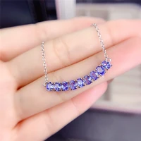 natural tanzanite clavicle chain pendant necklace natural blue gemstone necklace proposal and engagement gift with certificate