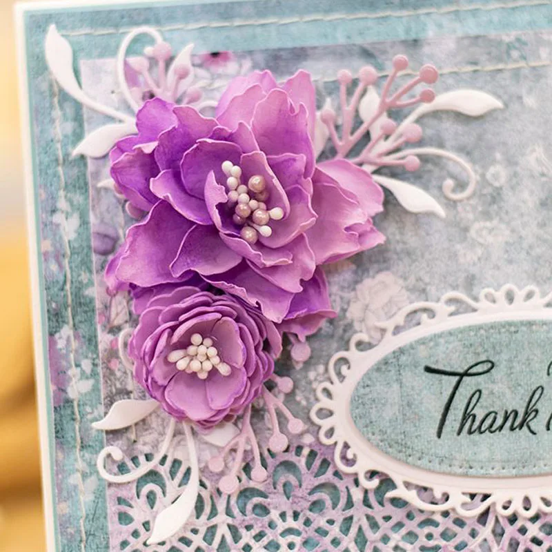 Внахлест украшенные цветами и металлическими деталями штанцевый нож 2 Florid