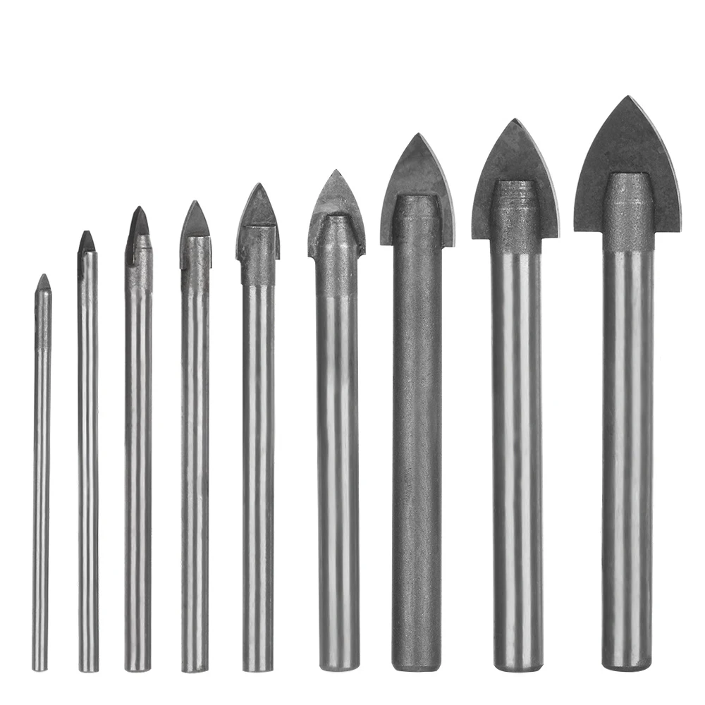 

Стекло сверло набор 7 шт. M3-M12 Вольфрам с твердосплавными режущими пластинами: Керамика Треугольники буровая скважина для Мощность инструме...