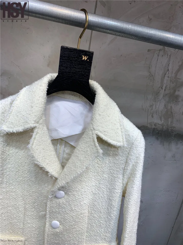 【HSY】2019 осенне-зимняя новая женская куртка с длинными рукавами однобортные