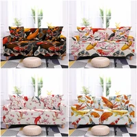 koi fish printed sofa cover stretch couch cover elastic sofa covers for living room 1234 seater home decor
