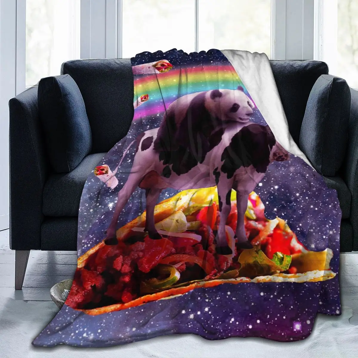 Одеяло для верховой езды в виде панды покрывало кровати клетчатая Подушка и