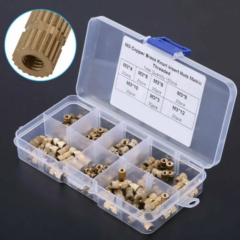 150 шт. M3 3 мм 12 латунная Резьбовая тепловставка пластиковая 3D печать гайка