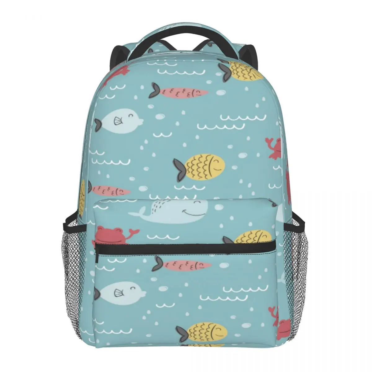 

Fashion College School Bag Hand Drawn Fish Casual Backpack Book Packbag for Teenage Travel Shoulder Bag Rucksack