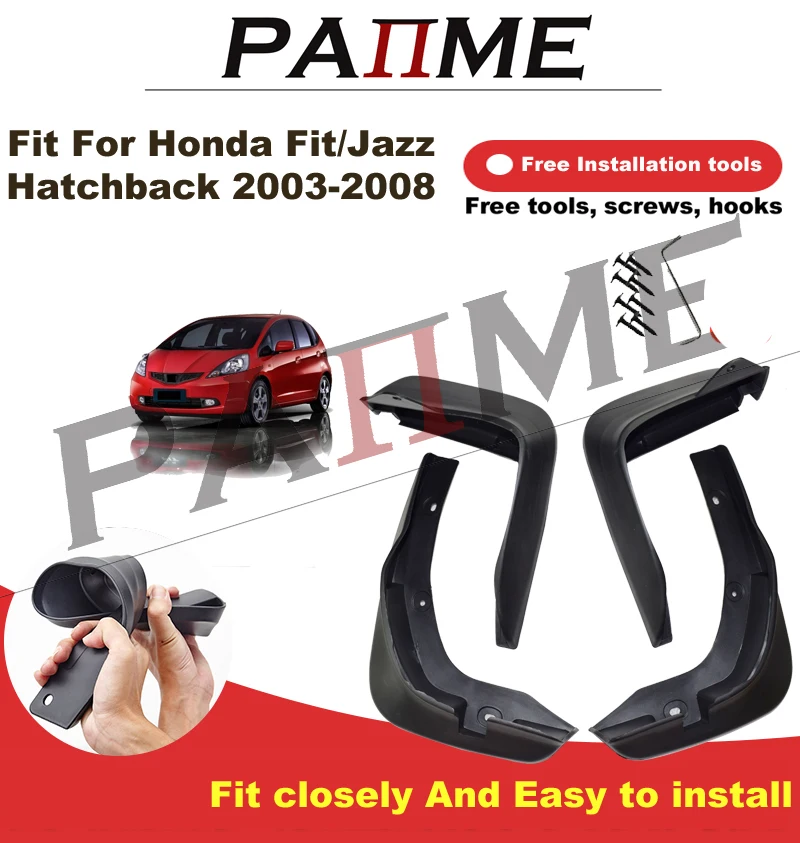 

Автомобильные Брызговики для Honda Fit/Jazz Hatchback 2003-2008 4 шт./компл. литая защита от брызг Передняя и задняя щитка от грязи YC101219