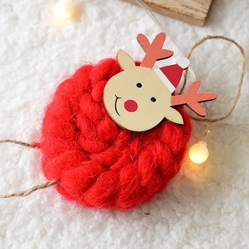 1 шт. DIY обои для рабочего стола Шерсть Войлок Деревянный Санта Клаус Снеговик для фестиваля декорации забавная Рождественская елка ткань для куклы кулон