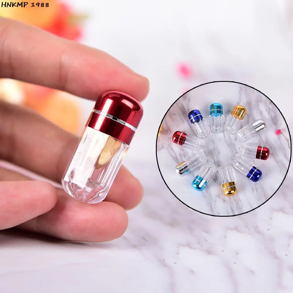 

Portable Mini Empty Gelatin Capsules Transparent Gel Caps WaterProof Plastic Box Bottle Case Holder Pill Case