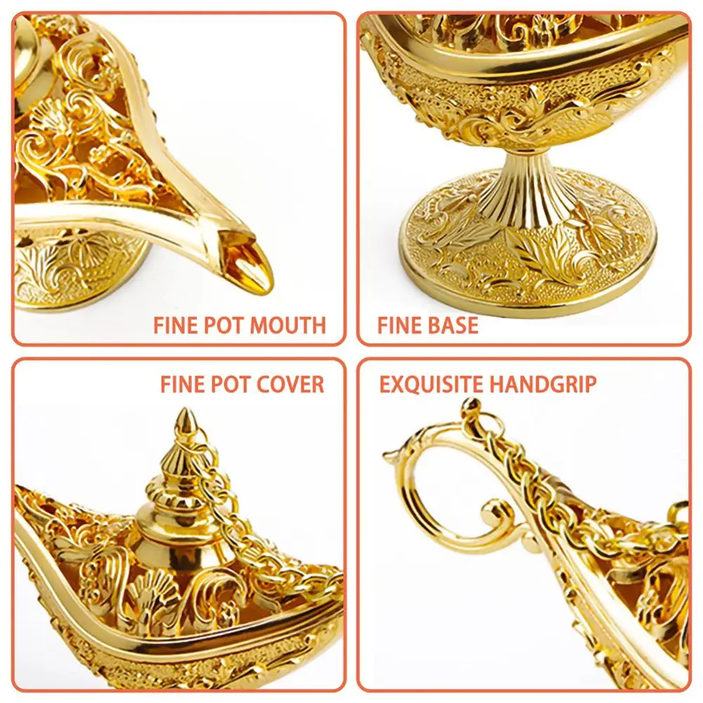

Metal incense burners aladdin magic lamp classic metal crafts wishing lamp aromatherapy furnace home creative decoration gifts
