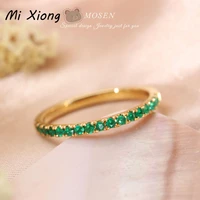 mi xiong s925 sterling silver diamond emerald ring customized exquisite charm ladies engagement brand jewelry