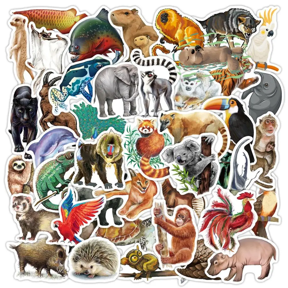80 шт. милые Стикеры с животными из тропических лесов в зоопарке Лев на автомобиль