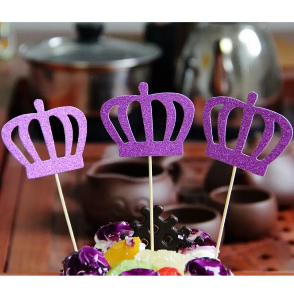 3 шт. Корона кекс палпалочки для торта флаги Свадебные украшения на день