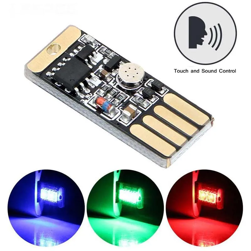 

Outdoor Touch and Sound Control USB LED Atmosphere Light For Home Party Auto Decorative Lamp Car RGB Music Rhythm Light
