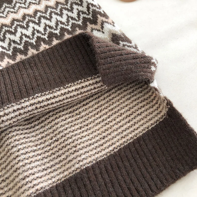 

2020 New Women V-neck vest retro striped knitted vest college V-neck sleeveless vest fashion vests waistcoat vest women