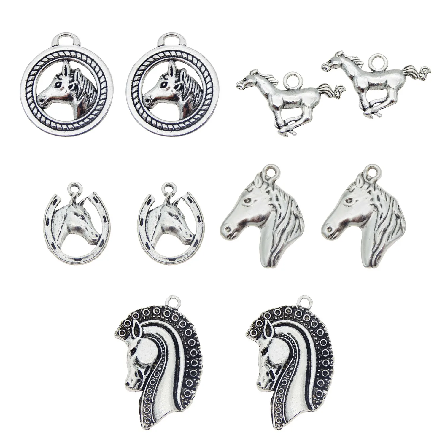 Подвески из цинкового сплава в виде лошадей 5 шт. фурнитура для аксессуаров |
