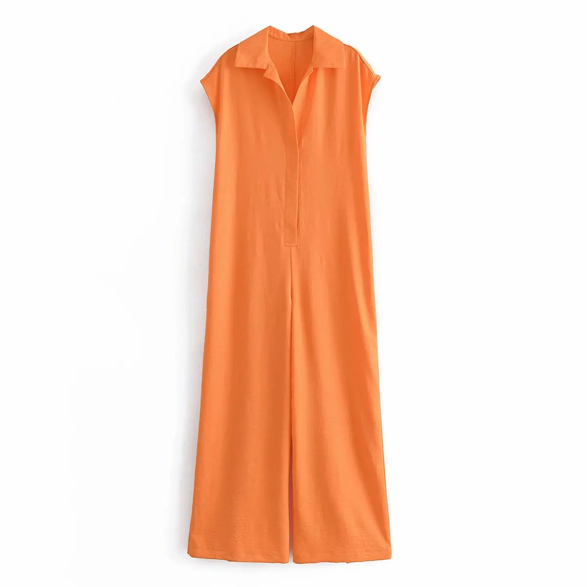 

PUWD Casual Women Sleeveless Jumpsuit 2021 Autumn Street Style Fashion Lapel Solid Color Jumpsuit Elegant Retro Female Clothing